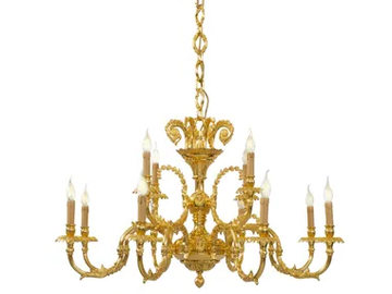 ASTOR 720/8+4 - LED brass chandelier by Possoni Illuminazione