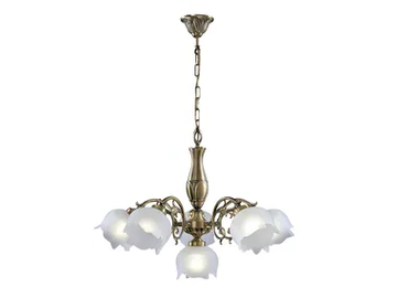 BIANCA 25/5+1 - Satin brass pendant lamp with glass by Possoni Illuminazione