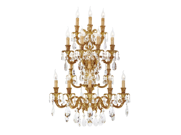CAESAR 798/A15-SH/G - French Gold wall light with pear shape Schoeler crystals by Possoni Illuminazione
