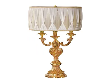 CAESAR 798/L3 - French Gold table lamp with satin shade by Possoni Illuminazione