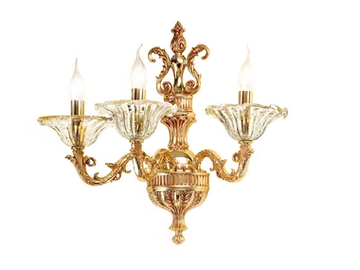 CHARLOTTE 4795/A3 - French gold wall light with glass by Possoni Illuminazione