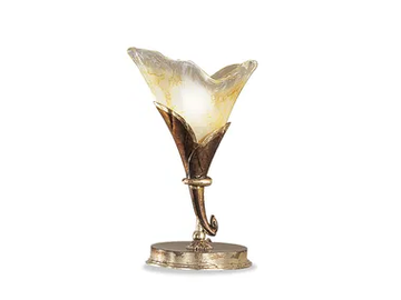 CREAMY 315/L - Rust/gold leaf table lamp with amber glass by Possoni Illuminazione
