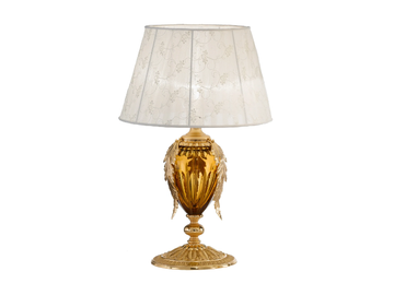 EDEN 265/LP - Sanded gold plated table lamp with crystal by Possoni Illuminazione
