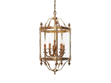 EMILY 4505T - French Gold lantern with glass by Possoni Illuminazione