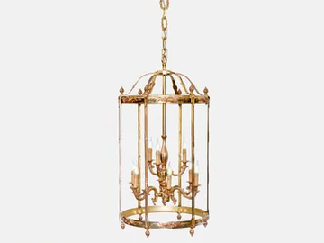 EMILY 451/6+3 - LED brass pendant lamp by Possoni Illuminazione