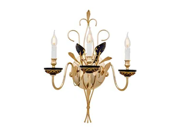FOLIAGE 350/A3 - Gold plated/satin gold plated wall light with crystal by Possoni Illuminazione