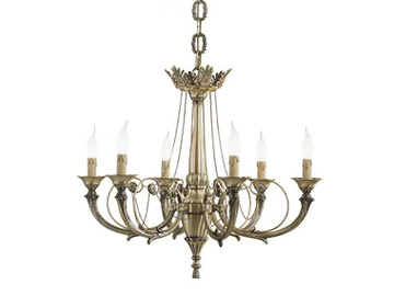 GINEVRA 858/6 - Antique Brass chandelier by Possoni Illuminazione