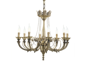 GINEVRA 858/8 - Antique Brass chandelier by Possoni Illuminazione
