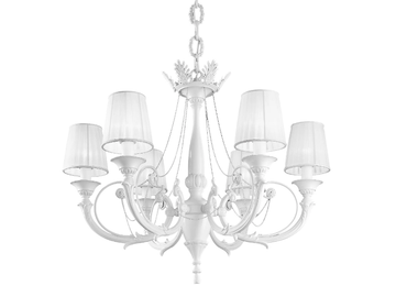 GINEVRA 859/6 - White lacquered chandelier with shades by Possoni Illuminazione