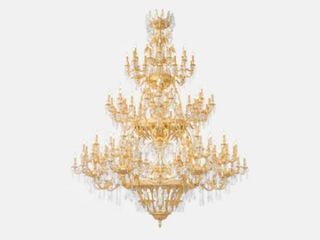HERITAGE 911/166-SH/G - LED brass chandelier with crystals by Possoni Illuminazione