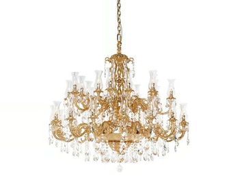 HOWARD 830/16+16-SH/G30 - Sanded gold plated with Schoeler crystals by Possoni Illuminazione