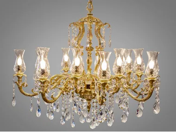 HOWARD 830/8+8-SH/G30 - LED brass chandelier with crystals by Possoni Illuminazione