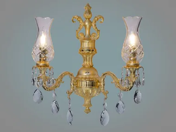 HOWARD 830/A2-SH/G30 - LED brass wall lamp with fixed arm with crystals by Possoni Illuminazione