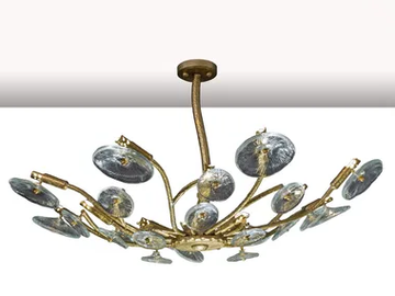 IN BLOOM 1080/16 - LED brass and glass chandelier by Possoni Illuminazione