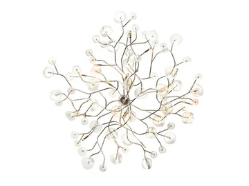 IN BLOOM 1080/16PL - Natural brass ceiling light with glasses by Possoni Illuminazione