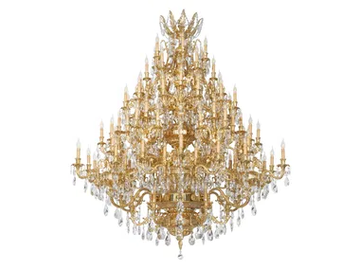 KENSINGTON 792/90-SH/G - LED brass chandelier with crystals by Possoni Illuminazione