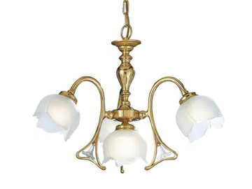 LIBERTY 1400/3+1 - Polish brass chandelier with glass by Possoni Illuminazione