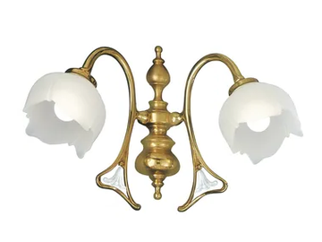 LIBERTY 1400/A2 - Polish brass wall light with glass by Possoni Illuminazione