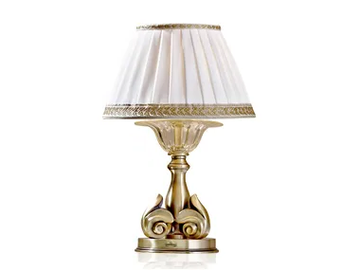 LUCILLA 550/LP - Antique brass table lamp with crystal and shade by Possoni Illuminazione