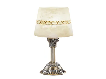 MILA 27089/LP - Antique Brass table lamp with alabaster by Possoni Illuminazione