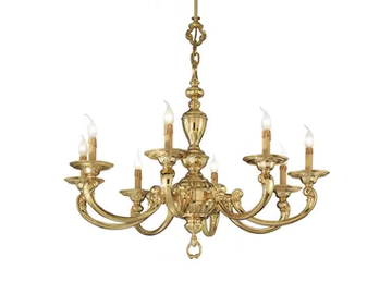 OTELLO 258/8 - Polished Brass chandelier by Possoni Illuminazione
