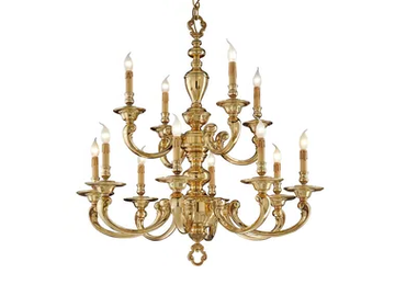 OTELLO 258/8+4 - Polished Brass chandelier by Possoni Illuminazione