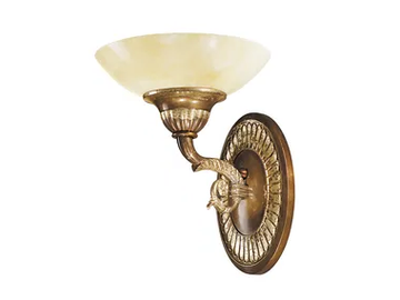 RAFFAELLO 1999/A1 - Rust gold leaf wall light with onyx glass by Possoni Illuminazione