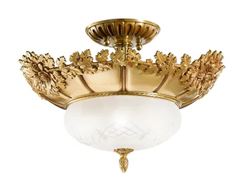 ROSE 700/4SF - French gold semi flush with glass by Possoni Illuminazione