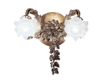 ROSE 700/A2 - Antique Brass wall light with glasses by Possoni Illuminazione