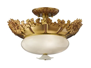 ROSE 701/4SF - French gold semi flush with glass by Possoni Illuminazione