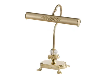 SABRINA 3010/L - Satin gold plated table lamp with crystal by Possoni Illuminazione