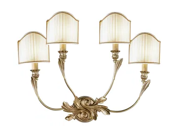 SOLANGE 337/A4-P - French Gold wall light with shades by Possoni Illuminazione