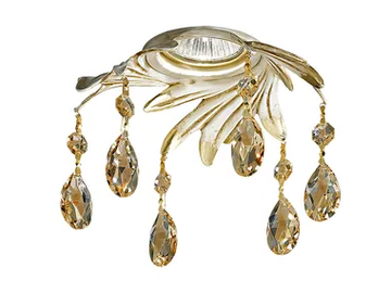 SOLEIL DL7805-GO-GG - Antique white and gold down light with Schoeler crystals by Possoni Illuminazione