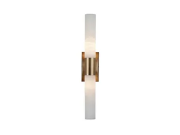 TUBE 2000/A2 - Light antique brass wall light and alabaster by Possoni Illuminazione