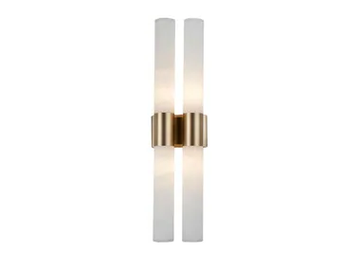 TUBE 2000/A4 - Light antique brass wall light and alabaster by Possoni Illuminazione