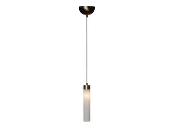 TUBE 2000/S1 - Light antique brass finish pendant lamp with alabaster by Possoni Illuminazione