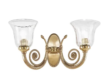 WILLIAM 918/A2 - French Gold wall light with clear crystal by Possoni Illuminazione