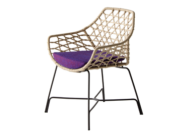 CUT 910/PR - Fabric garden armchair with armrests by Potocco