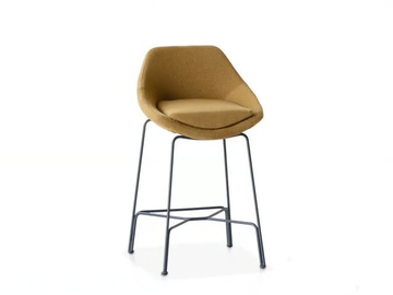 CUT 910/SI - High fabric stool with removable cover with back by Potocco