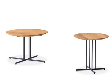 GRAPHIC 955/TBC-40-OUT / 60-OUT / 80-OUT - Round iroko and metal garden side table by Potocco