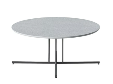 GRAPHIC 955/TBC-80-OUT - Round low natural stone and metal garden side table by Potocco