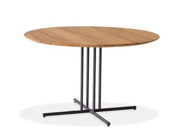 GRAPHIC 955/TGC-OUT - Round iroko and metal garden table by Potocco