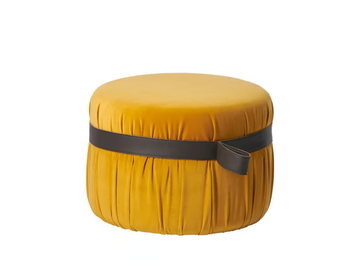 HERM 925/O60 - Upholstered round fabric pouf by Potocco
