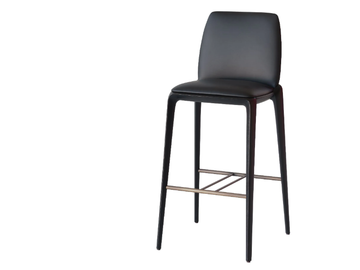 HIRU 947/A - High leather stool with back by Potocco