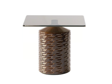 HISHI 871/TBQ-OUT / 871/THQ-OUT - Square ceramic garden side table with glass top by Potocco
