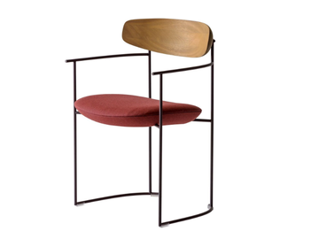 KEEL 922/P-OUT - Garden armchair with ash back and upholstered seat by Potocco