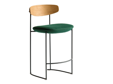 KEEL 922/S-OUT - Fabric and metal garden stool with back by Potocco