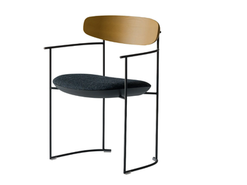 KEEL LIGHT 922/PMB - Metal easy chair with armrests by Potocco
