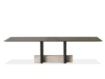 SYN 956/TR - Rectangular travertine and ash table by Potocco