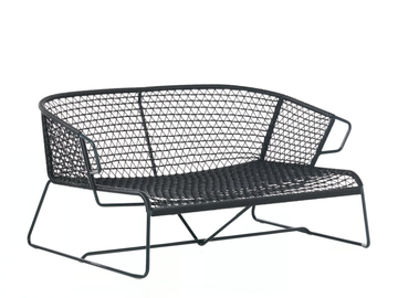 VELA 698/D - 2 seater sled base nautical rope garden sofa by Potocco